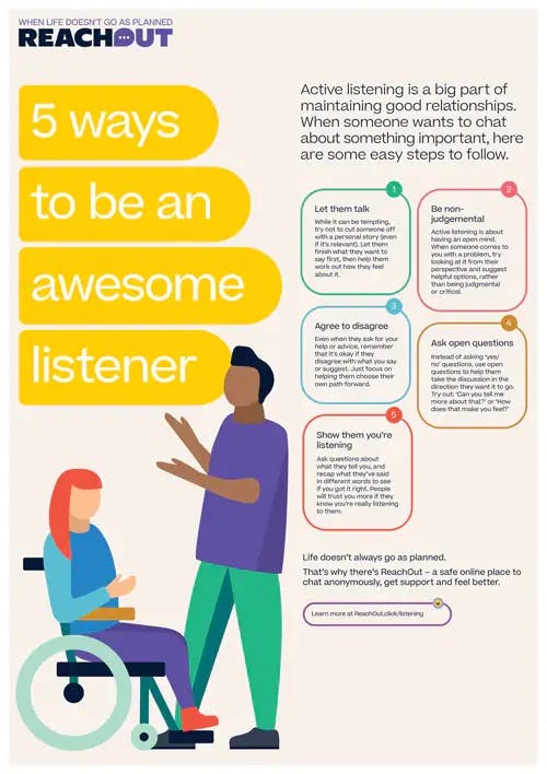 Poster PDF: 5 ways to be an awesome listener